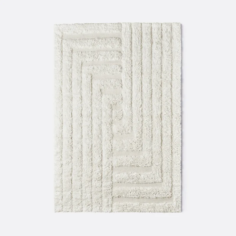 Shaggy Labyrinth Rug White by Dusty Deco in 200 × 300 – product photo