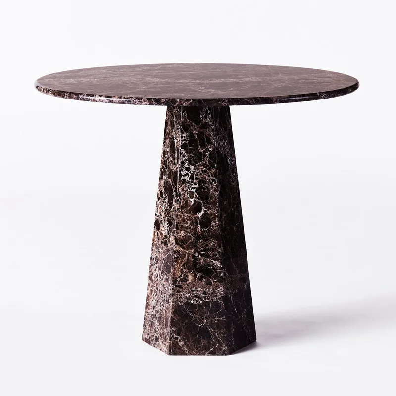 Hexagon Dining Table Dark Emperador de Dusty Deco en Ø 90 cm – photo du produit