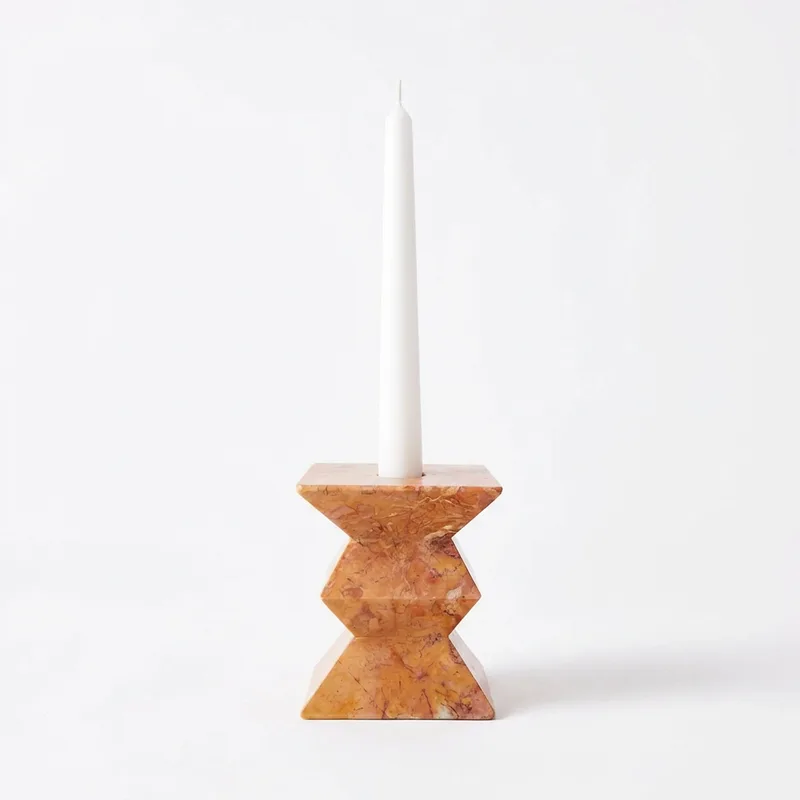 Totem Candle Holder Low Red by Dusty Deco – product photo