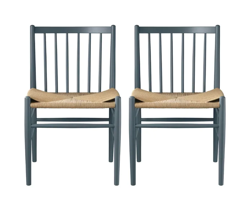 J80 - Stol - 2 stk - Bøg - Blue Grey by FDB Møbler – product photo