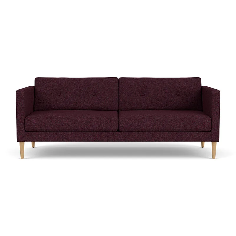 L42 Firhøj - 2,5 pers. sofa - Eg - Aubergine (40) by FDB Møbler – product photo