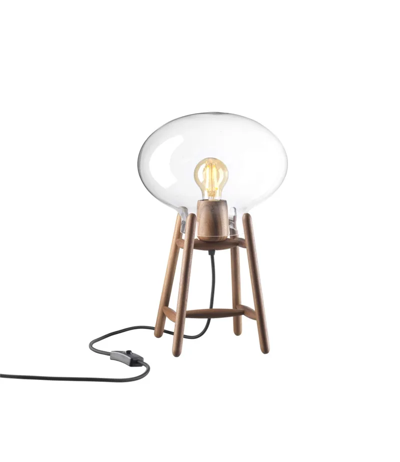 U4 Hiti - Bordlampe - Valnød - Klart glas van FDB Møbler – productfoto