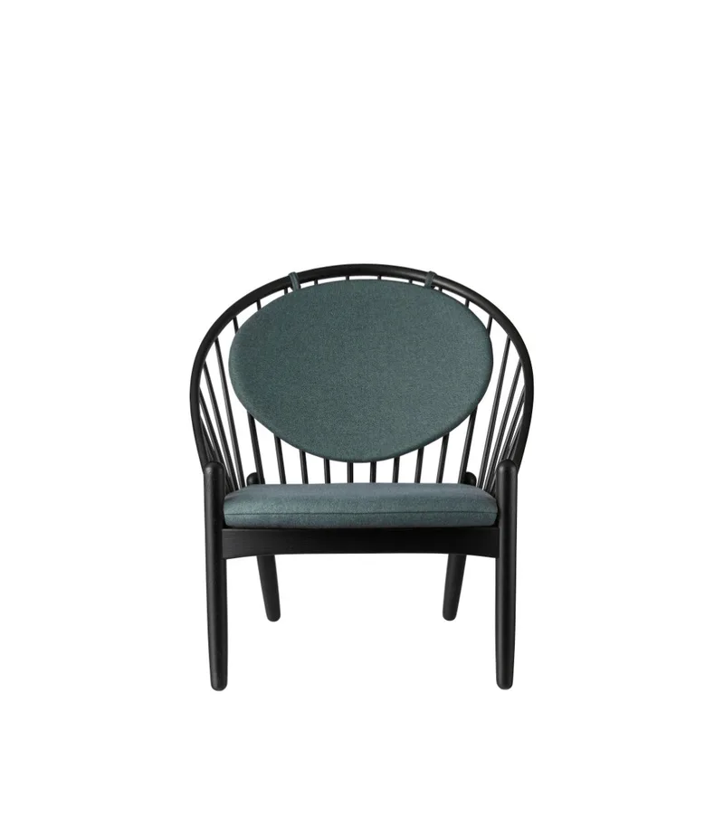 J166 Jørna - Stol - Jet Black - Green by FDB Møbler – product photo