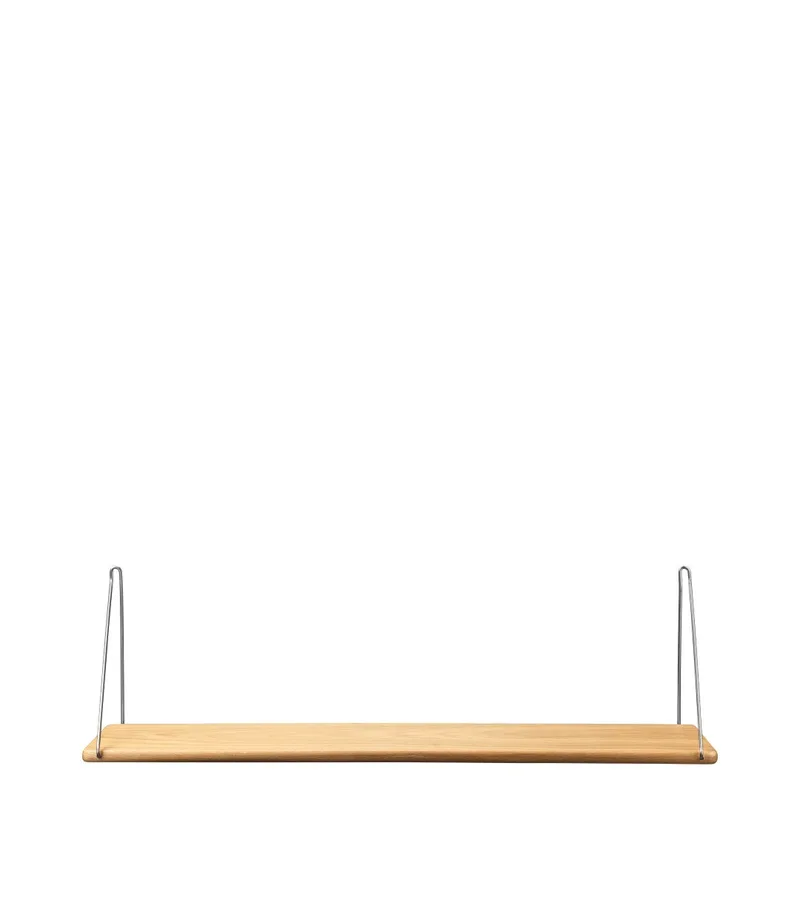 B145 - Hylde m/beslag - Eg - Stål - 22 x 90 cm by FDB Møbler – product photo