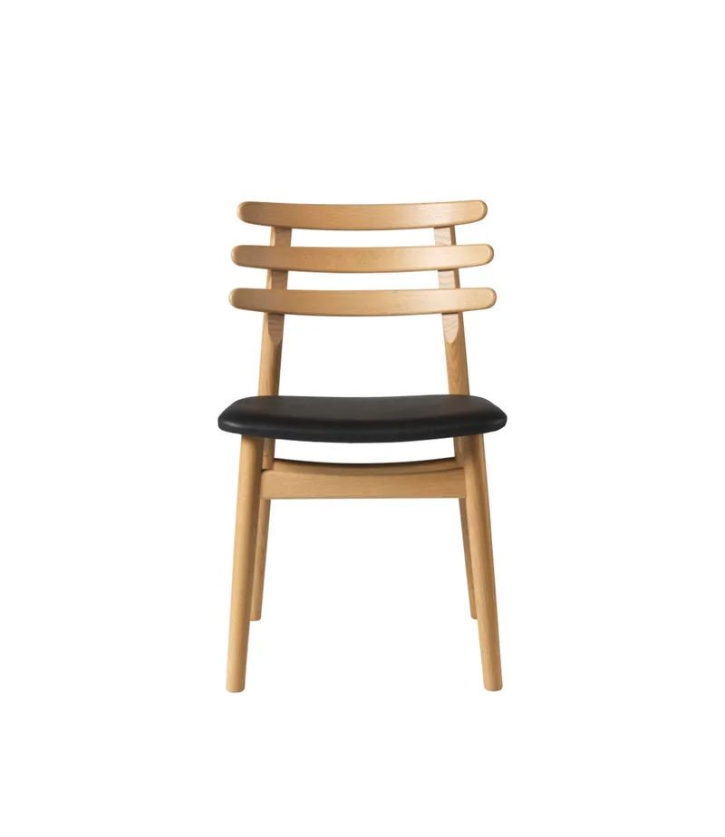 J48 Stol - Eg - Olieret - Læder - Sort by FDB Møbler – product photo