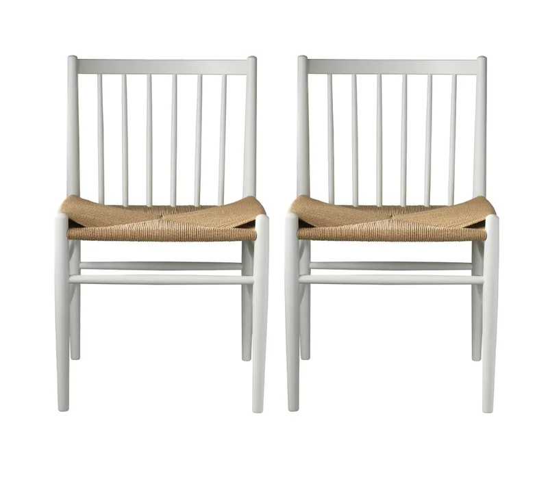 J80 - Stol - 2 stk - Bøg - Pure White by FDB Møbler – product photo
