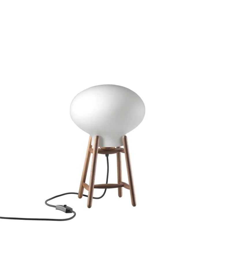 U4 Hiti - Bordlampe - Valnød - Opalt glas de FDB Møbler – photo du produit