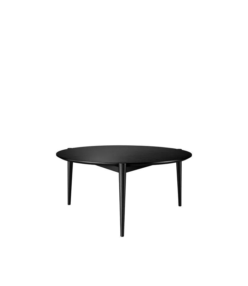 D102 Søs - Sofabord - Eg - Jet Black - Ø85 von FDB Møbler – Produktfoto