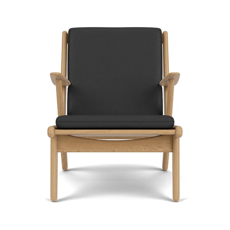 J53 - Lænestol - Eg - Læder - Black (103) van FDB Møbler – productfoto