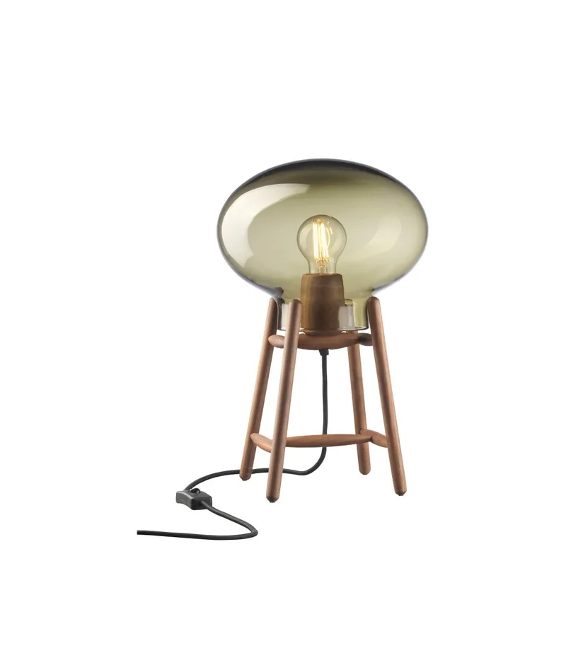 U4 Hiti - Bordlampe - Valnød - Røgfarvet glas by FDB Møbler – product photo