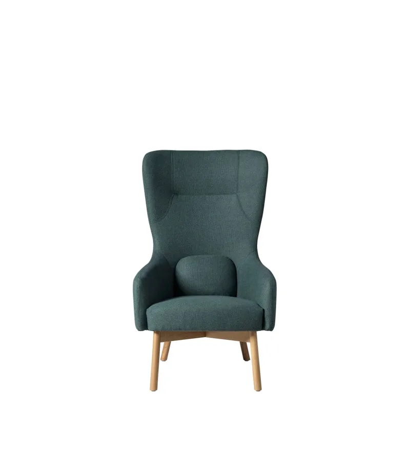 L35 Gesja - Øreklapstol - Eg - Green (32) by FDB Møbler – product photo