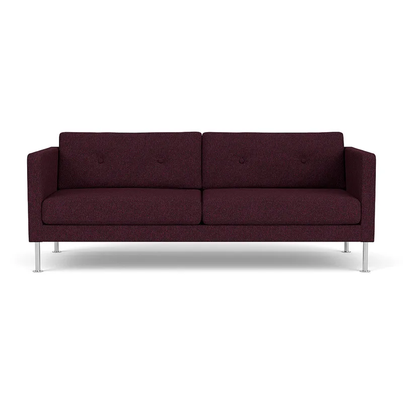 L42 Firhøj - 2,5 pers. sofa - Stål - Aubergine van FDB Møbler – productfoto