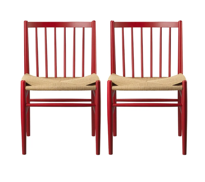 J80 - Stol - 2 stk - Bøg - Ruby Red by FDB Møbler – product photo