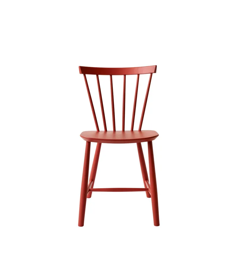 J46 - Stol - Bøg - Coral Red de FDB Møbler – photo du produit