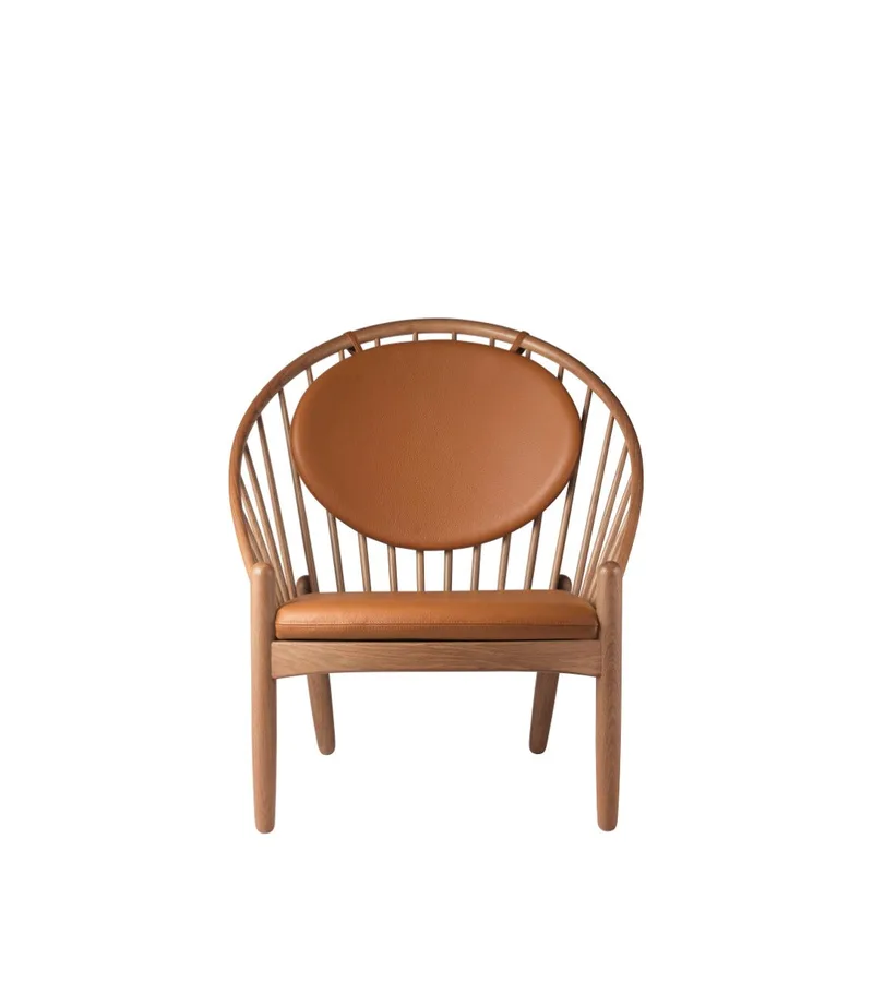 J166 Jørna - Stol - Røget eg - Cognac læder van FDB Møbler – productfoto