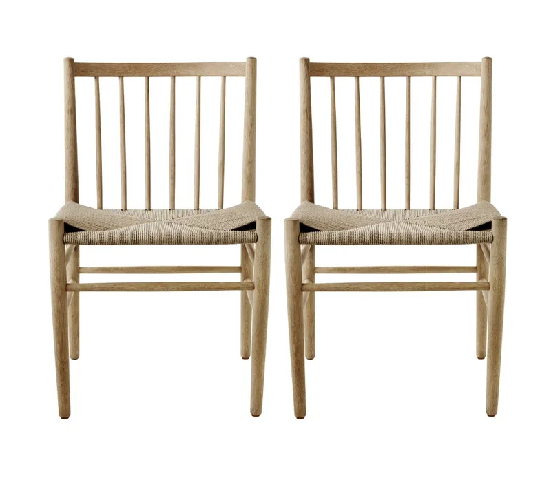 J80 - Stol - 2 stk - Eg - Lakeret van FDB Møbler – productfoto