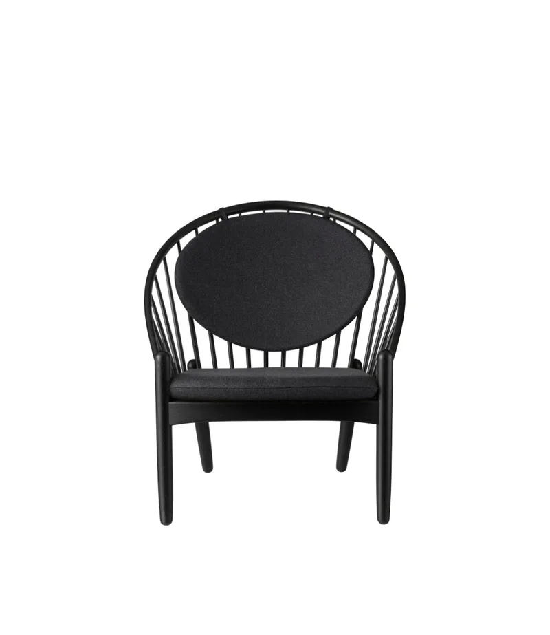 J166 Jørna - Stol - Jet Black - Dark Grey by FDB Møbler – product photo