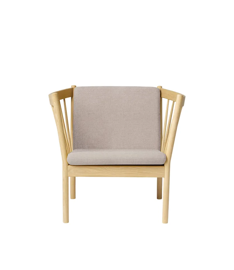 J146 - Lænestol - Eg - Light Grey (02) van FDB Møbler – productfoto