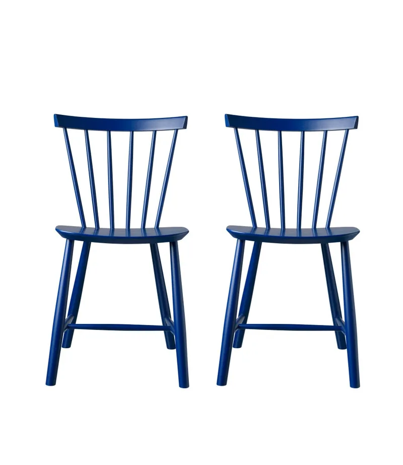 J46 - Stol - 2 stk - Bøg - Dark Blue by FDB Møbler – product photo