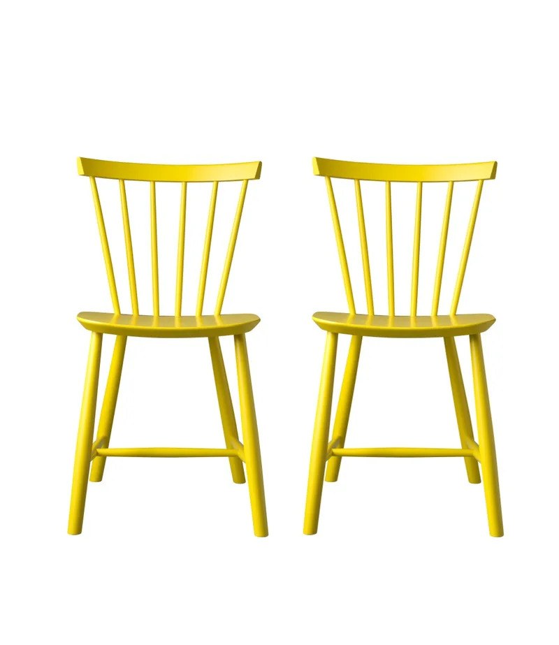J46 - Stol - 2 stk - Bøg - Yellow van FDB Møbler – productfoto