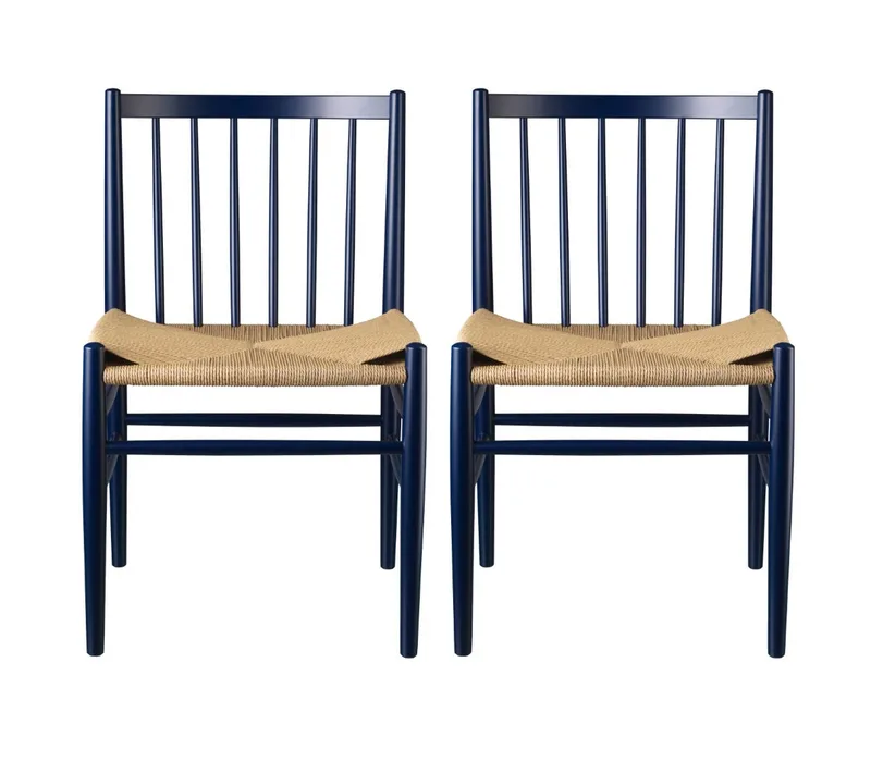J80 - Stol - 2 stk - Bøg - Steel Blue van FDB Møbler – productfoto