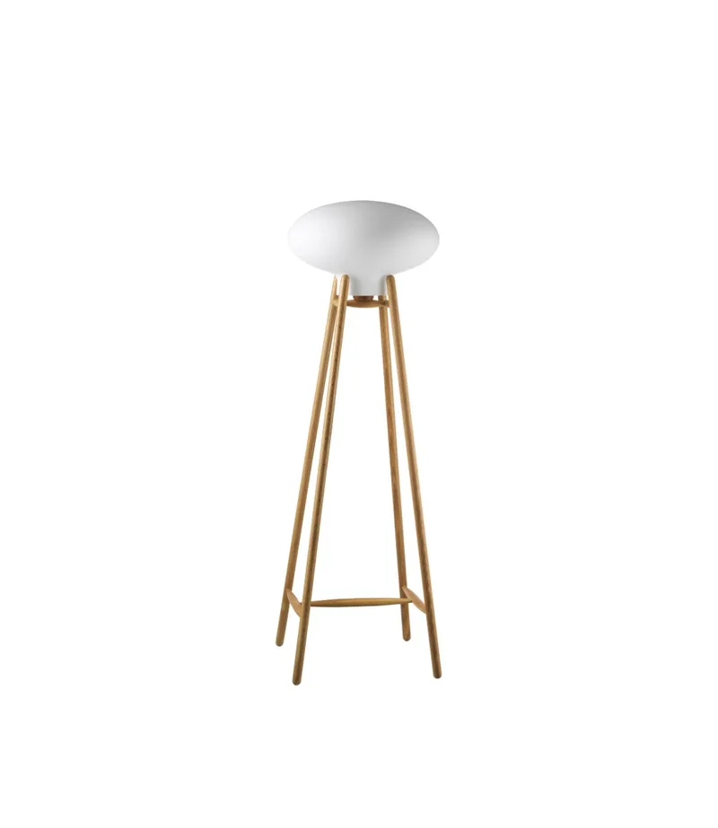 U5 Hiti - Gulvlampe - Eg - Opalt glas van FDB Møbler – productfoto