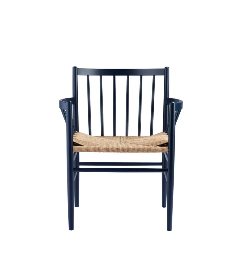 J81 - Stol - Bøg - Steel Blue de FDB Møbler – photo du produit