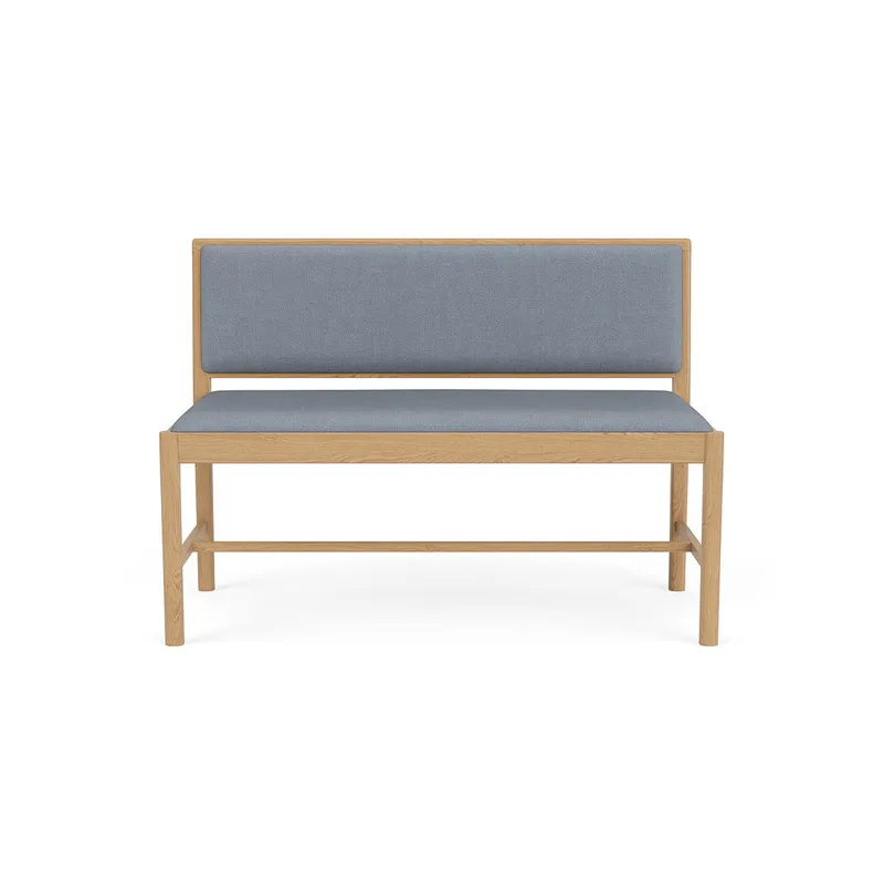 J176 Sønderborg - Bænk - Eg - Ploegwool - Blue van FDB Møbler – productfoto
