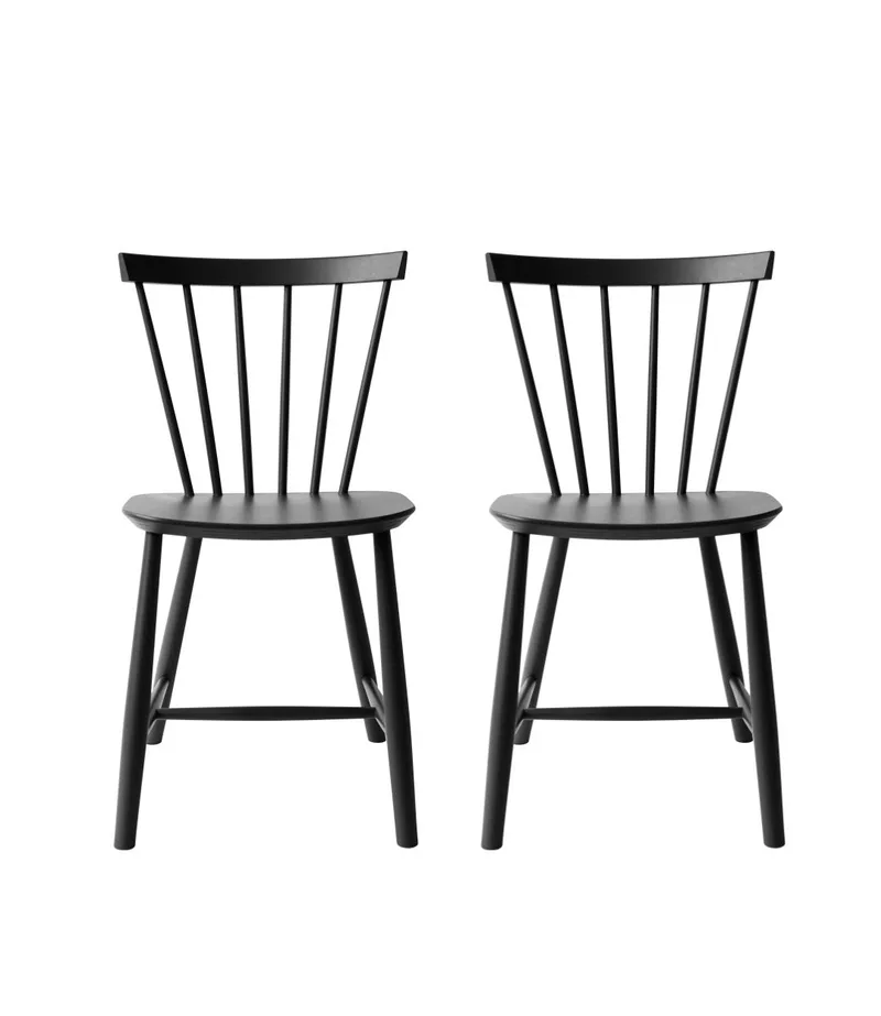 J46 - Stol - 2 stk - Bøg - Jet Black van FDB Møbler – productfoto