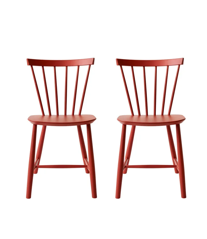 J46 - Stol - 2 stk - Bøg - Coral Red by FDB Møbler – product photo