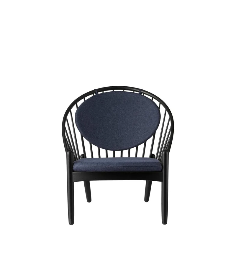 J166 Jørna - Stol - Jet Black - Dark Blue by FDB Møbler – product photo
