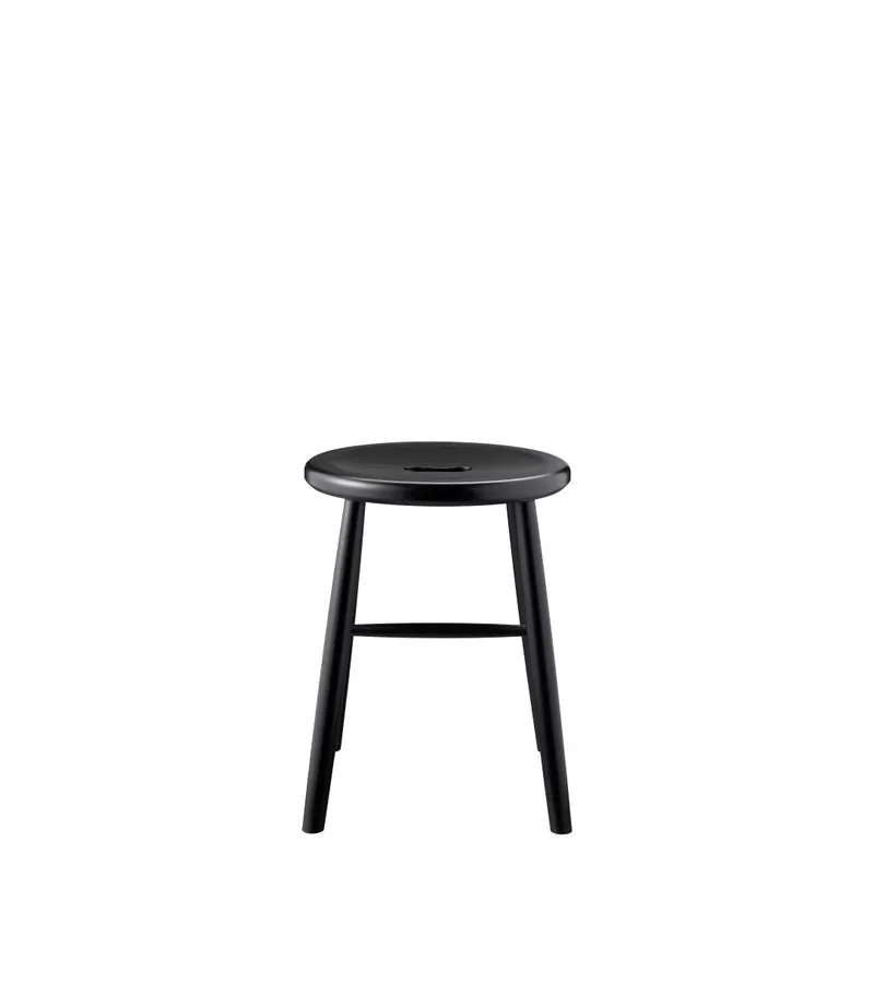 J27 - Skammel - Bøg - Jet Black by FDB Møbler – product photo