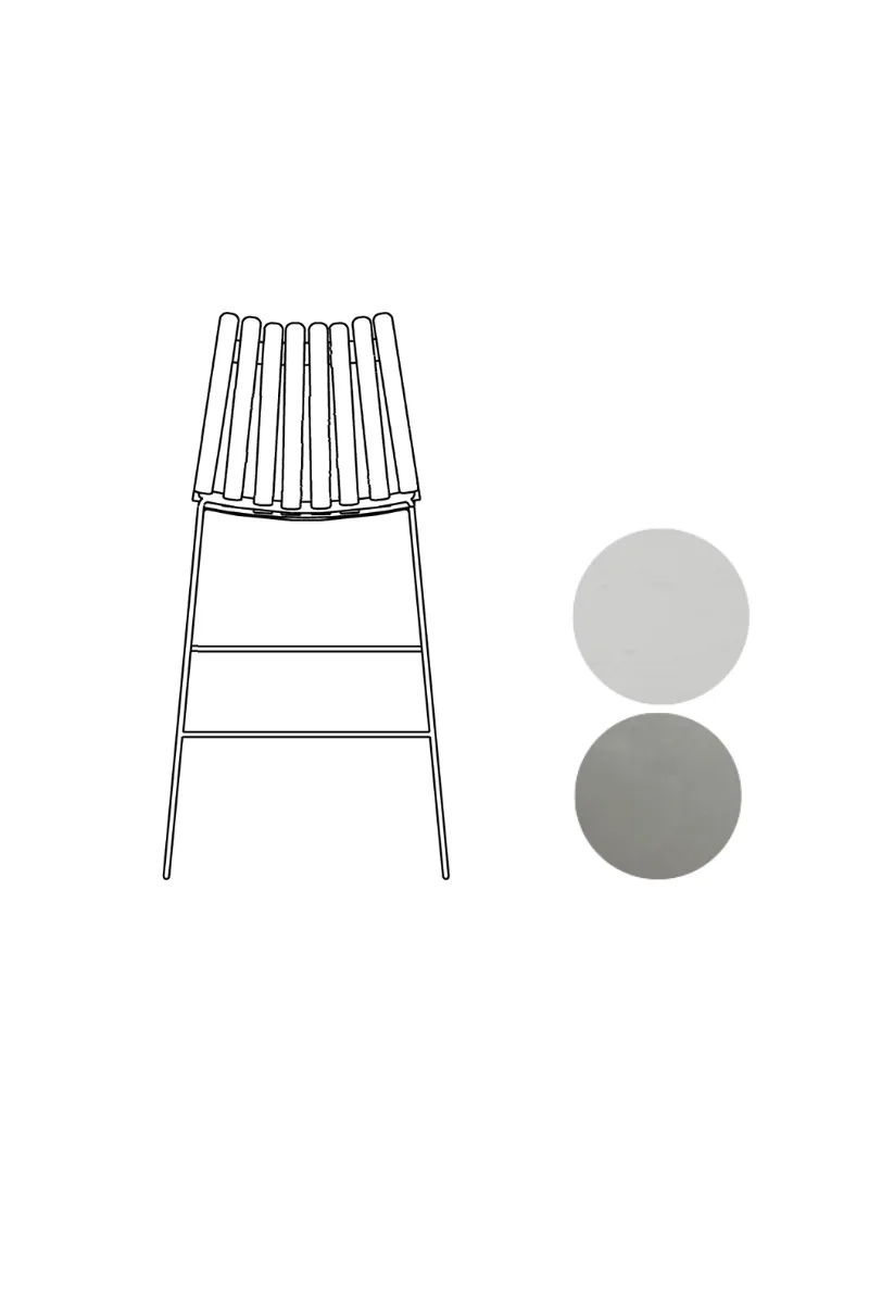 Scandia Bar Stool 75cm by Fjordfiesta in Lys grå heldekkende, Satin – product photo
