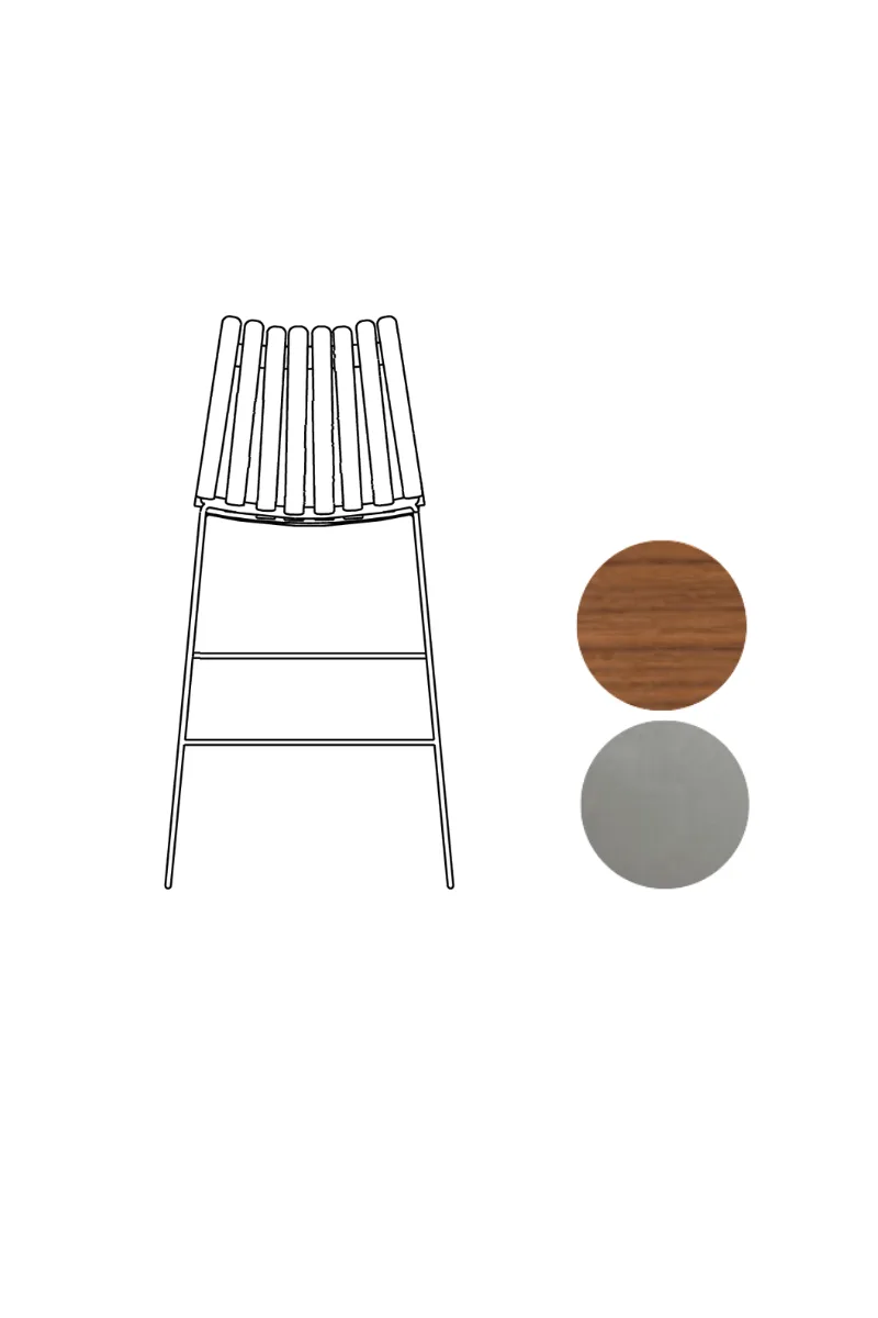 Scandia Bar Stool 75cm by Fjordfiesta in Valnøtt, Satin – product photo