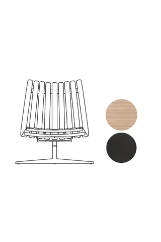 Scandia Nett Swivel von Fjordfiesta in Hvitpigmentert eik, Sort – Produktfoto 2 von 2
