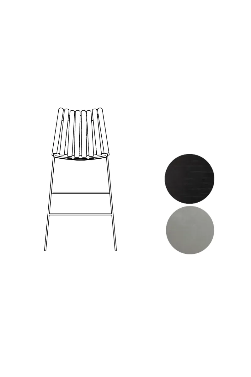 Scandia Kitchen Stool 65cm by Fjordfiesta in Sort heldekkende, Satin – product photo