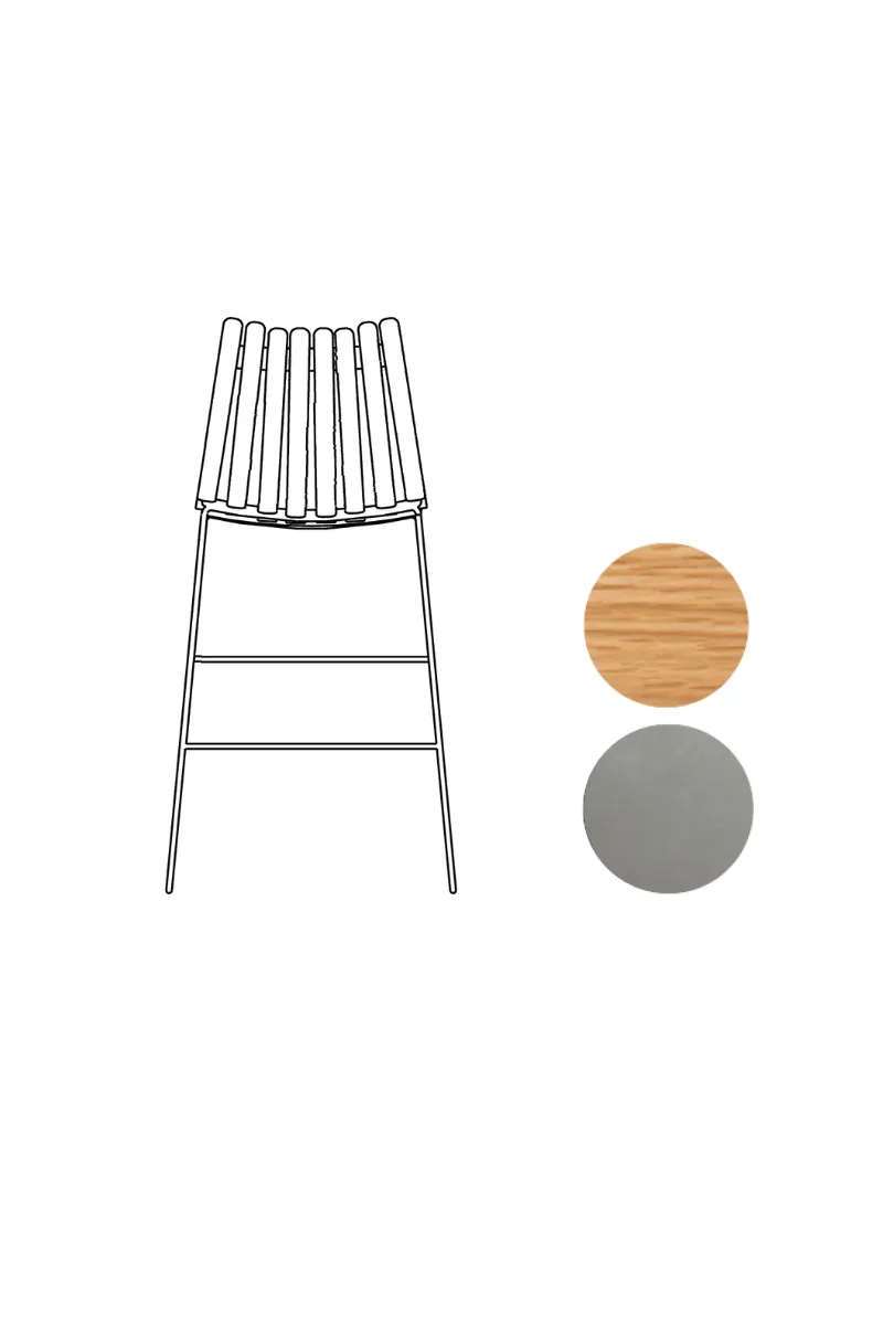 Scandia Bar Stool 75cm de Fjordfiesta en Eik, Satin – photo du produit