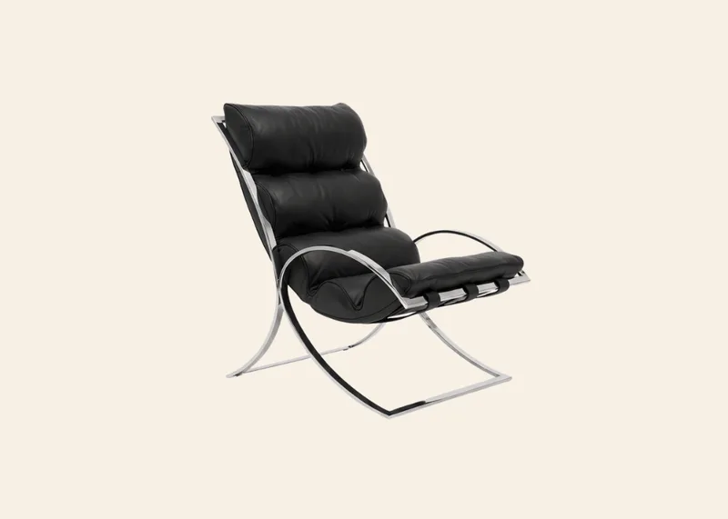Sverre Fehn Venezia 01 Armchair by Fjordfiesta in Skinn, Sort skinn – product photo