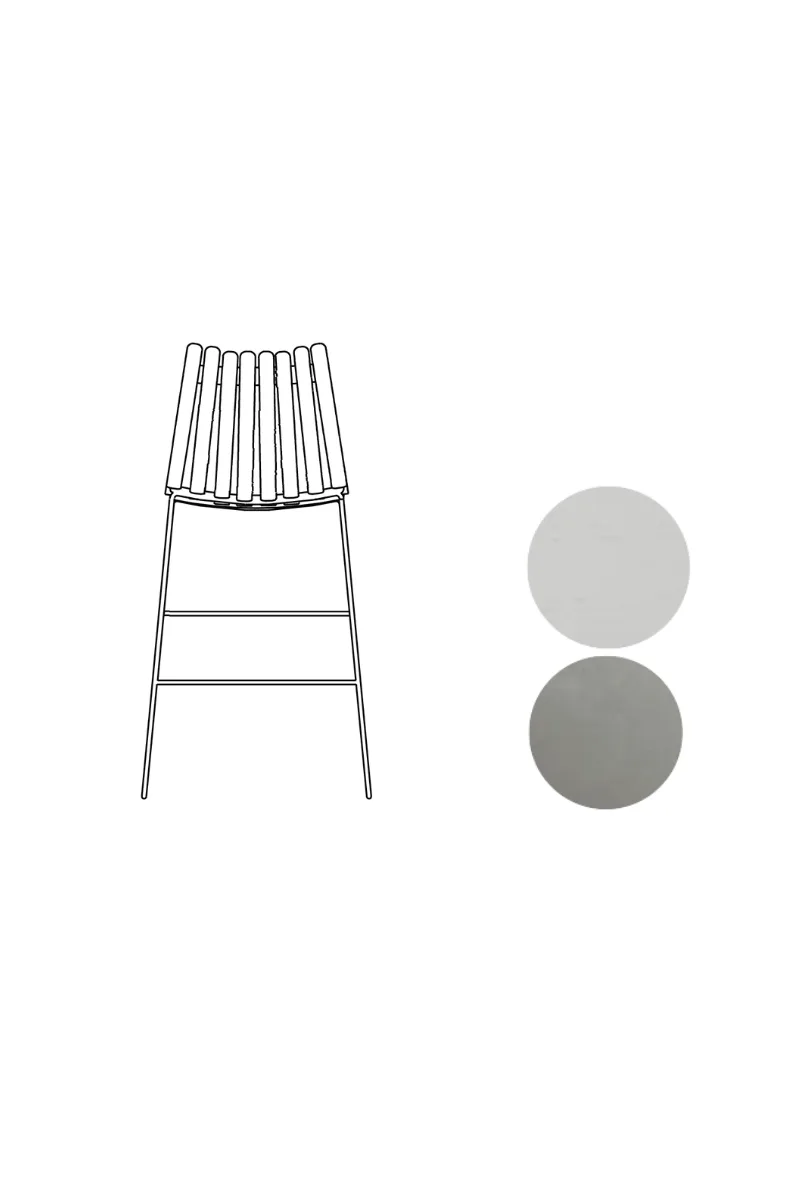 Scandia Kitchen Stool 65cm by Fjordfiesta in Lys grå heldekkende, Satin – product photo