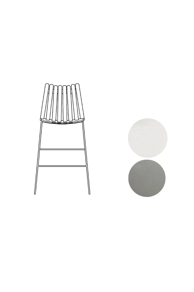 Scandia Kitchen Stool 65cm by Fjordfiesta in Hvit heldekkende, Satin – product photo