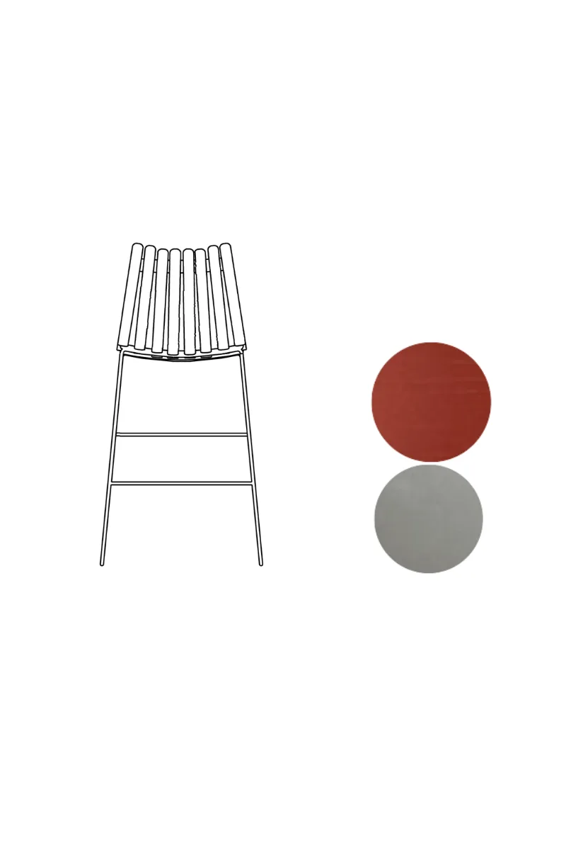Scandia Kitchen Stool 65cm by Fjordfiesta in Rød heldekkende, Satin – product photo