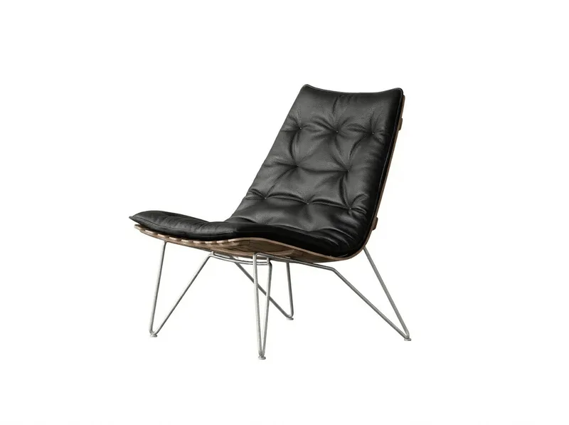 Scandi Lux Nett Cushion van Fjordfiesta in Svart anilin skinn – productfoto 5 van 5
