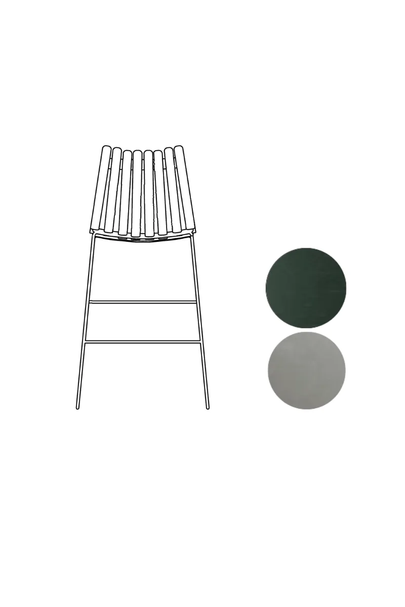 Scandia Bar Stool 75cm by Fjordfiesta in Grønn heldekkende, Satin – product photo
