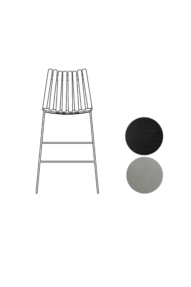 Scandia Bar Stool 75cm von Fjordfiesta in Sort heldekkende, Satin – Produktfoto