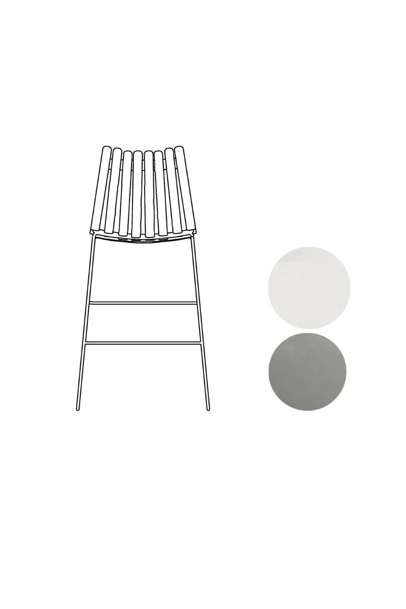 Scandia Bar Stool 75cm de Fjordfiesta en Hvit heldekkende, Satin – photo du produit