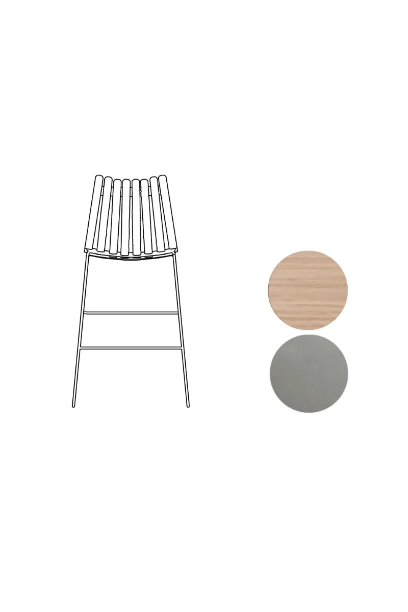 Scandia Kitchen Stool 65cm by Fjordfiesta in Hvitpigmentert eik, Satin – product photo