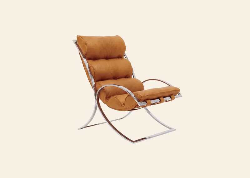 Sverre Fehn Venezia 01 Armchair van Fjordfiesta in Skinn, Lys brunt skinn – productfoto