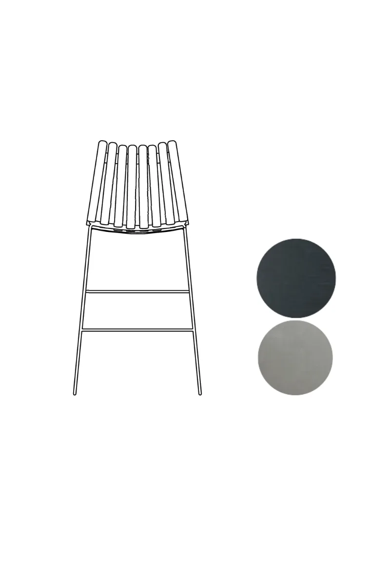 Scandia Bar Stool 75cm von Fjordfiesta in Blå heldekkende, Satin – Produktfoto