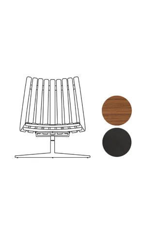 Scandia Nett Swivel by Fjordfiesta in Valnøtt, Sort – product photo 2 of 2
