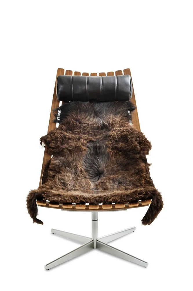 Sheepskin Overlay de Fjordfiesta en Mørkebrun, Medium – photo du produit